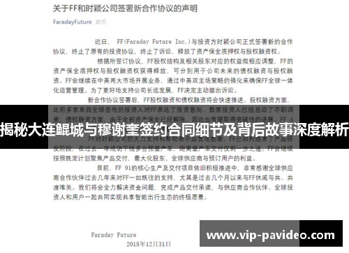 揭秘大连鲲城与穆谢奎签约合同细节及背后故事深度解析
